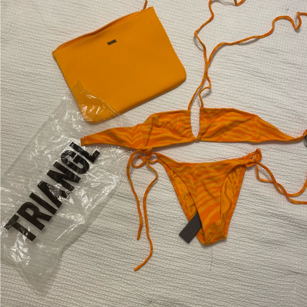 Triangl Orange Zebra bikini - size small